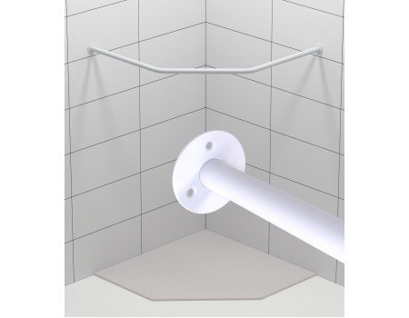 Карниз для душу ТРАПЕЦІЯ Білий колір