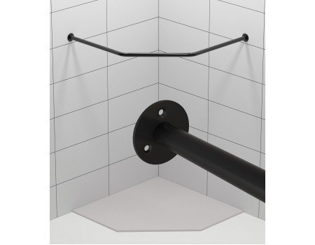 Карниз для душу ТРАПЕЦІЯ Чорний колір