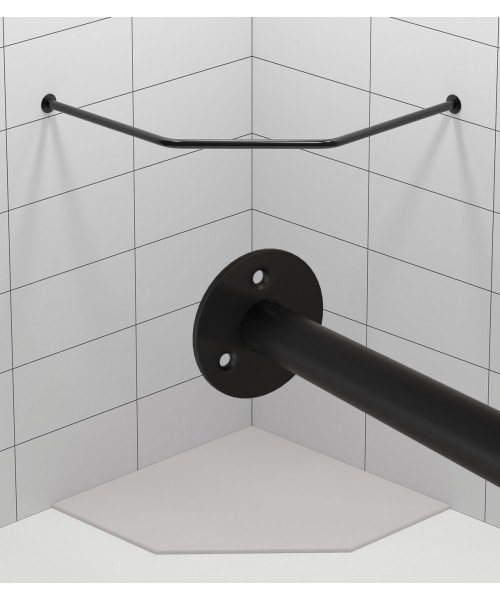 Карниз для душа ТРАПЕЦИЯ Черный цвет