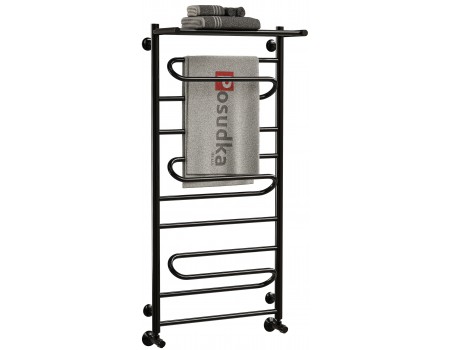 Рушникосушарки драбинка з полицею водяна з універсальним підключенням ZIGZAG 40*120 чорний колір