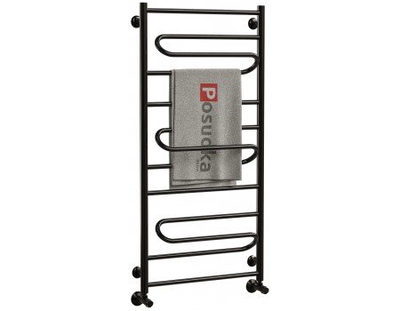 Полотенцесушители водяные с универсальное подключением ZIGZAG 40*120 нержавейка черный цвет