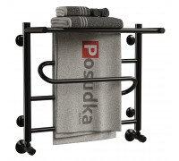 Полотенцесушитель с полочкой Ш х В 40*50 водяной ZIGZAG черный цвет