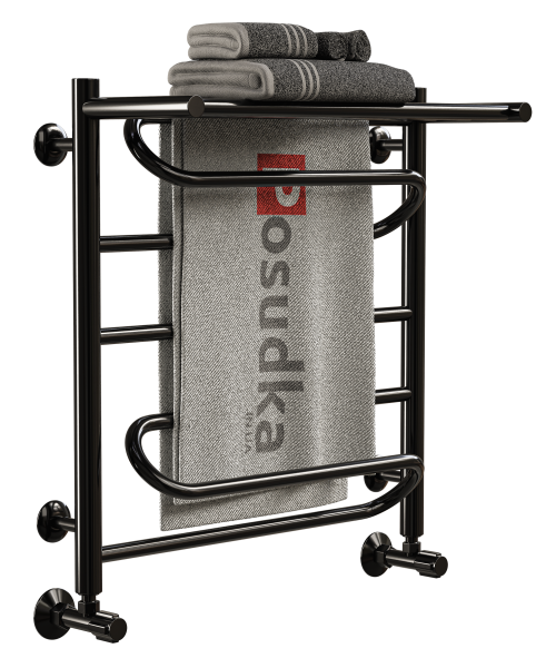 Рушникосушарка з поличкою Ш х В 40*60 водяна ZIGZAG чорний колір
