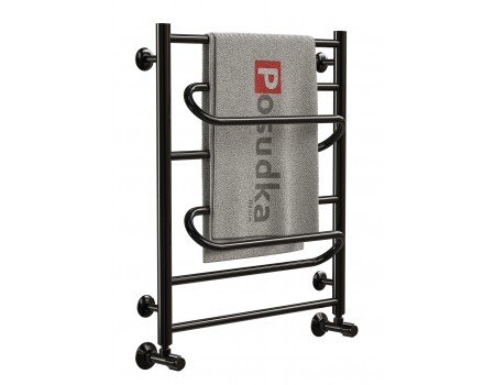 Полотенцесушитель водяной с нижним подключением ZIGZAG 40*70 нержавейка черный цвет