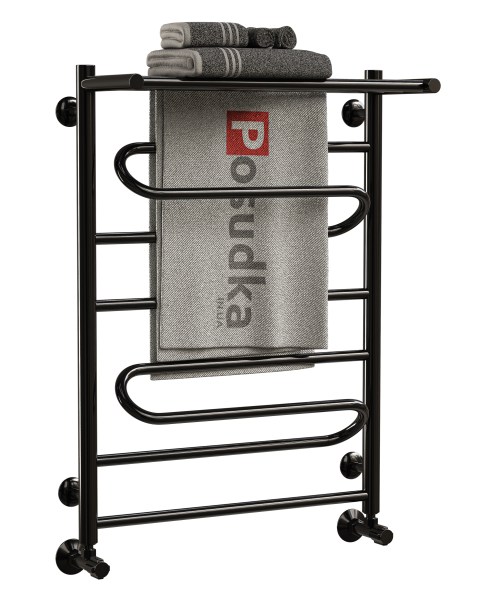 Рушникосушарка з поличкою Ш х В 40*80 водяна ZIGZAG чорний колір