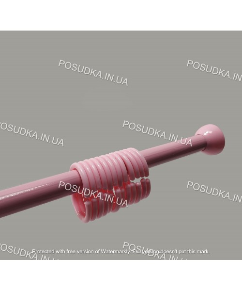 Карниз для ванної телескопічний 115-220 см з кільцями Dogus рожевий