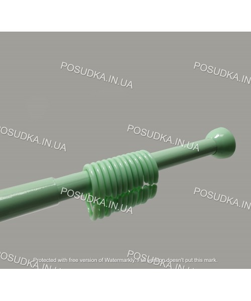 Карниз для ванной телескопический 115-220 см с кольцами Dogus САЛАТОВЫЙ