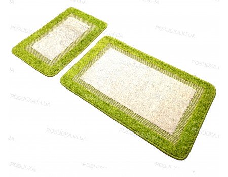 Прямокутні Килимки для ванної кімнати та туалету Vonaldi 50*80 40*50 салатовий
