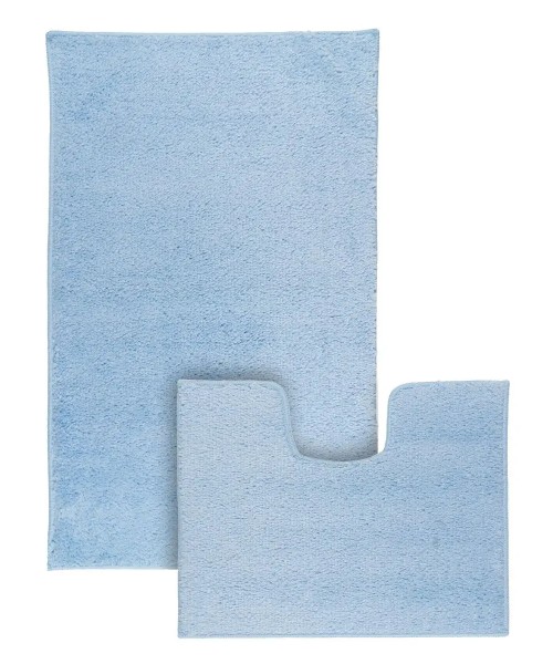 КОМПЛЕКТ ковриков для ванной ОДНОТОННЫЕ MAXIMUS UNIMAX BABY BLUE 60*100 50*60 см
