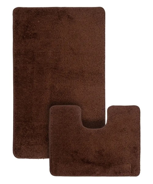 КОМПЛЕКТ ковриков для ванной ОДНОТОННЫЕ MAXIMUS UNIMAX BROWN 60*100 50*60 см