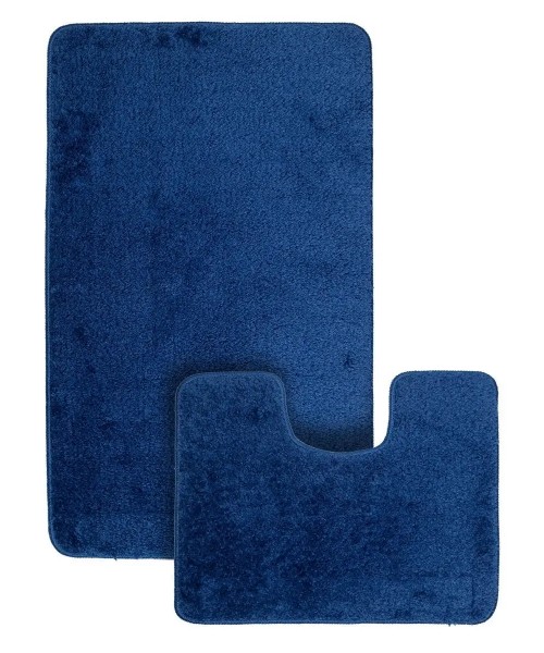 КОМПЛЕКТ ковриков для ванной ОДНОТОННЫЕ MAXIMUS UNIMAX D.BLUE 60*100 50*60 см