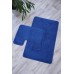 Комплект ковриков для ванной темно синего цвета однотонные