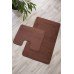 Комплект ковриков для ванной темно коричневые пушистые