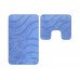 Набор из двух ковриков для ванной на резиновой основе голубой