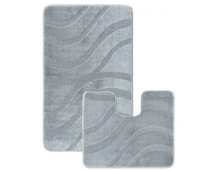 Набор ковриков мягких ванна туалет серый цвет