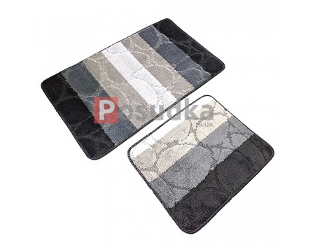 Купить коврик в ванную на резиновой основе Vonaldi черно-серый