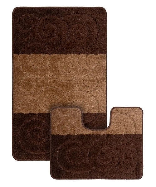 Набор ковриков ванна туалет MAXIMUS SILE BROWN 60*100 50*60 см
