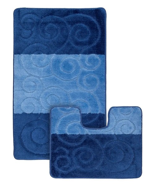 Набір килимків ванна туалет MAXIMUS SILE D.BLUE 60*100 50*60 см