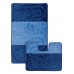 Коврики в ванную набор D.BLUEi на резиновой основе сине-голубой цвет