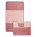 Комплект впитывающих ковриков для ванной комнаты на резиновой основе светло-розовый