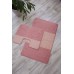 Комплект впитывающих ковриков для ванной комнаты на резиновой основе светло-розовый