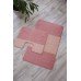 Комплект впитывающих ковриков для ванной комнаты на резиновой основе светло-розовый