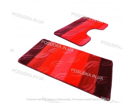 Коврики в ванную комнату двойка комплект Vonaldi на резиновой основе Бордовый