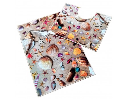 Коврики для ванной и туалета набор однотонный ярко синий Vonaldi