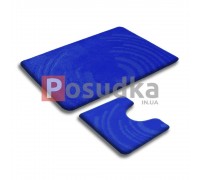 Коврики для ванной и туалета набор однотонный ярко синий Vonaldi