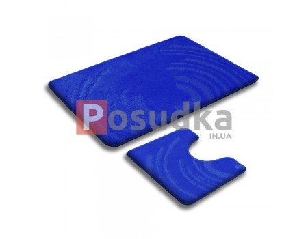 Коврики для ванной и туалета набор однотонный ярко синий Vonaldi