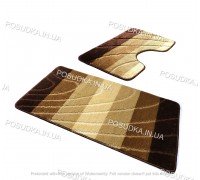 Набор ковриков для ванной и туалета Vonaldi на резиновой основе Бежевый