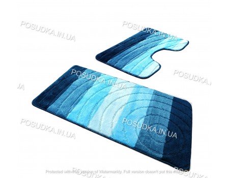 Подвійний комплект туалетна ванна з вирізом Vonaldi на гумовій основі Морська хвиля