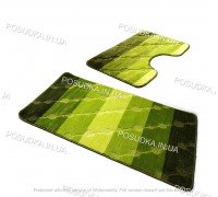 Набор ковриков для ванной и туалета Vonaldi на резиновой основе Зеленый