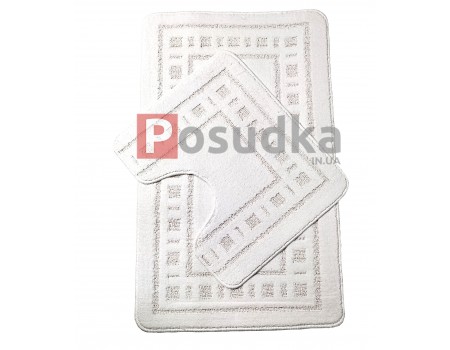 Белый коврик в ванную Vonaldi на резиновой основе