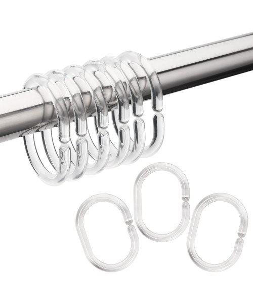 Кільця для шторки у ванну пластик прозорі12 шт.