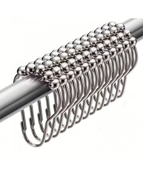 Кільця для шторки у ванну з кульками нержавіюча сталь 12 шт