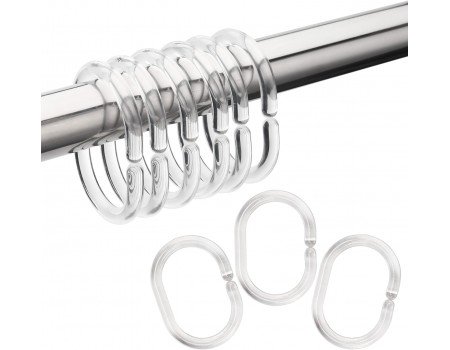 Набір каблучок для штанги карниза у ванну роз'ємні 12 шт.