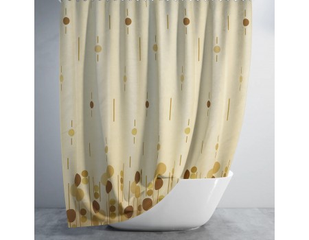 Фіранка для душу Tropik Polkadot BS6022 Бежевий горох тканинна