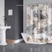 Широкая шторка для душа под мрамор серый бежевый цвет 