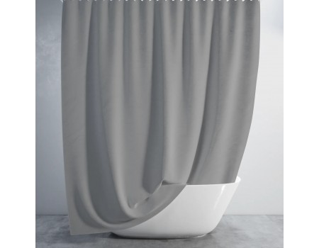 Шторка для ванної з тканини Jackline Colors BS0010 V6A-278 Однотонна сіра поліестр