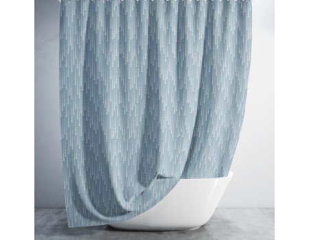 Шторка для душу з тканини Tropik Rain 240*200 см сіро-блакитна