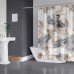 Широкая шторка для душа под мрамор серый бежевый цвет 