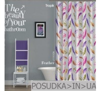Штора для ванної Tropik Feather BS11126 Кольорове пір'я тканинне 180*200 см