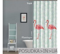Штора для ванної кімнати Tropik Flamingos BS6442 Фламінго тканинна 180*200 см