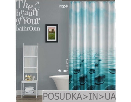 Занавеска для душа Tropik Stone BS5975 Морские камни тканевая