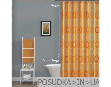 Занавеска для душа Tropik V8-Rings BS5033 Оранжевые кольца тканевая