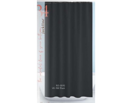Шторка для ванної поліестр Jackline Colors BS0010 V6-166 Однотонна чорна