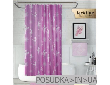 Шторка для ванної тканини Jackline Ballerina BS2342 Балерина на рожевому поліестр