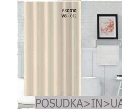 Шторка для ванної тканини Jackline Colors BS0010 V8-012 Однотонна легкий беж поліестр