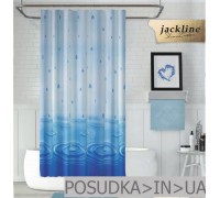 Тканинна штора для душу Jackline Drop BS5020-V1 Крапля блакитна поліестр 180*200 см